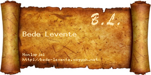 Bede Levente névjegykártya